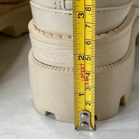 Sam Edelman Genia Leather Chunky Wedge Chelsea Boot Ivory Women's US 6.5M NWB - Picture 9 of 12